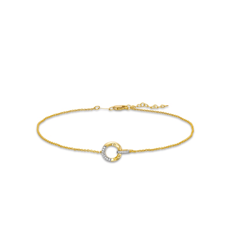 Diamond Accent Circle Anklet in 10K Gold | Peoples Jewellers