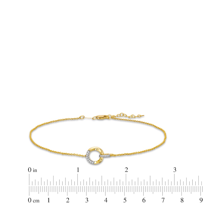 Main Image 3 of Diamond Accent Circle Anklet in 10K Gold
