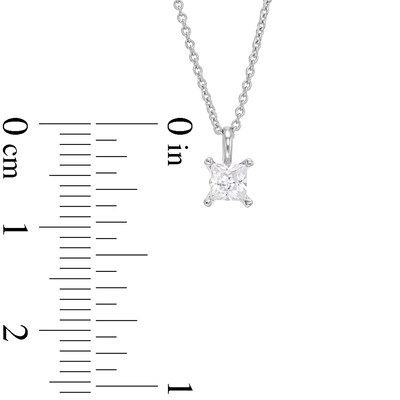 Trouvaille Collection CT. DeBeers®-Graded Princess-Cut Diamond Solitaire Pendant in 14K White Gold (F/I1