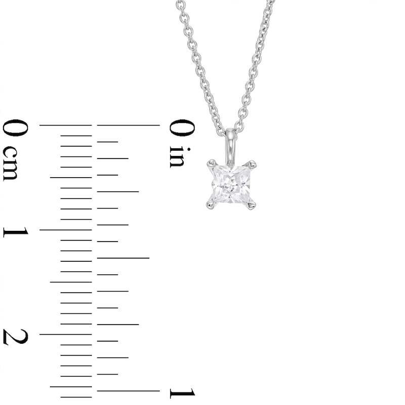 Trouvaille Collection CT. DeBeers®-Graded Princess-Cut Diamond Solitaire Pendant in 14K White Gold (F/I1