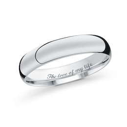 Men's Engravable 4.0mm Band in 10K White Gold (1 Line)