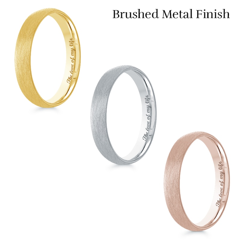 Main Image 2 of Men's Engravable 4.0mm Band in 10K White Gold (1 Line)