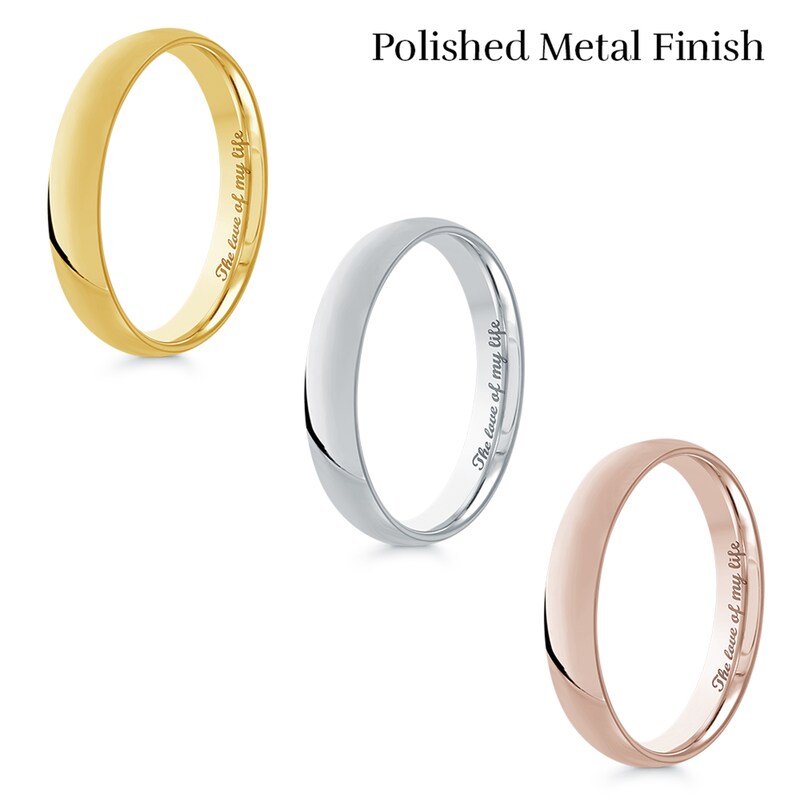 Main Image 3 of Men's Engravable 4.0mm Band in 10K White Gold (1 Line)