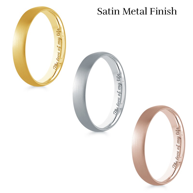 Main Image 4 of Men's Engravable 4.0mm Band in 10K White Gold (1 Line)