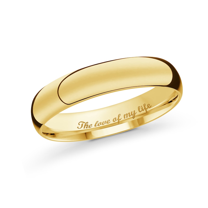 Men's Engravable 4.0mm Band in 10K Gold (1 Line)