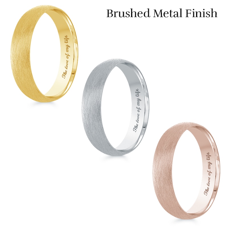 Main Image 2 of Men's Engravable 5.0mm Band in 10K White Gold (1 Line)
