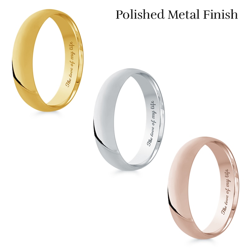 Main Image 3 of Men's Engravable 5.0mm Band in 10K White Gold (1 Line)