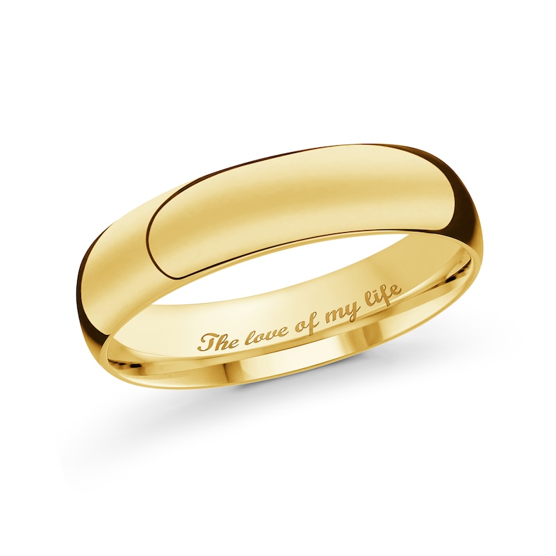 Main Image 1 of Men's Engravable 5.0mm Band in 10K Gold (1 Line)