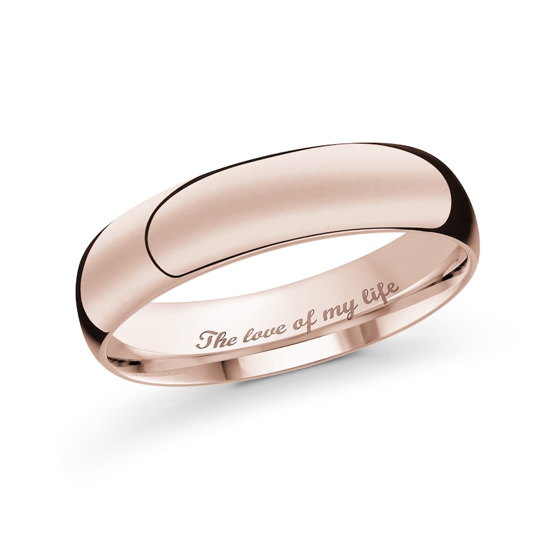 Men's Engravable 5.0mm Band in 10K Rose Gold (1 Line)|Peoples Jewellers