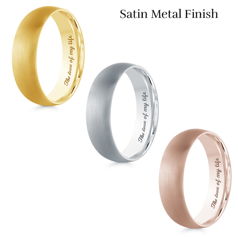 Main Image 4 of Men's Engravable 6.0mm Band in 10K White Gold (1 Line)