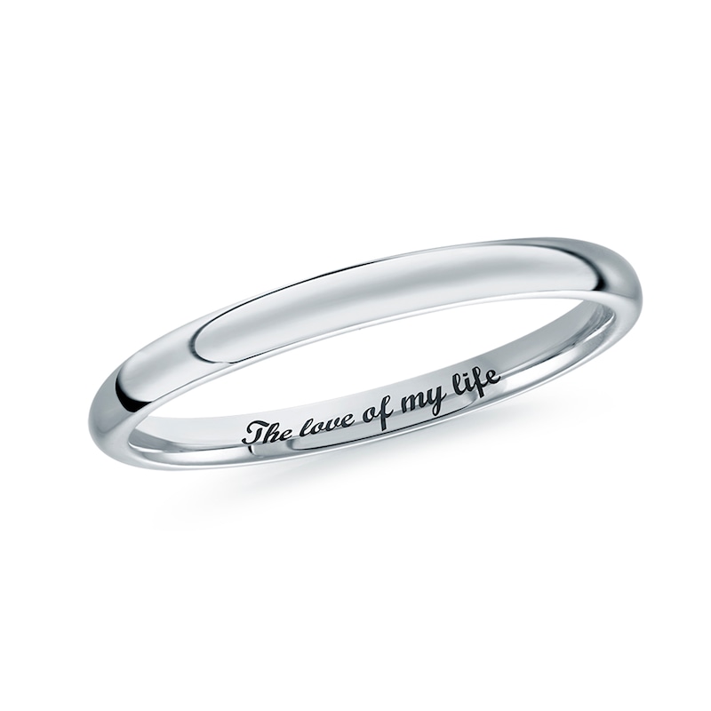 Main Image 1 of Men's Engravable 2.0mm Band in 10K White Gold (1 Line)