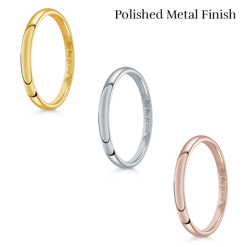 Main Image 3 of Men's Engravable 2.0mm Band in 10K White Gold (1 Line)