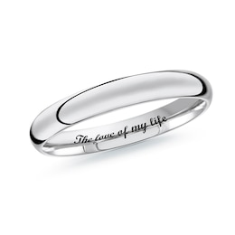 Men's Engravable 3.0mm Band in 10K White Gold (1 Line)