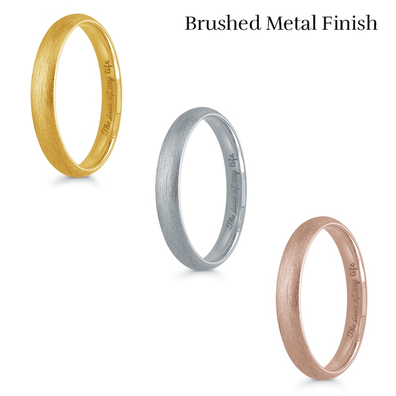 Main Image 2 of Men's Engravable 3.0mm Band in 10K White Gold (1 Line)