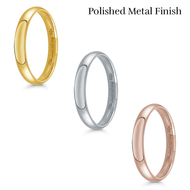 Main Image 3 of Men's Engravable 3.0mm Band in 10K White Gold (1 Line)