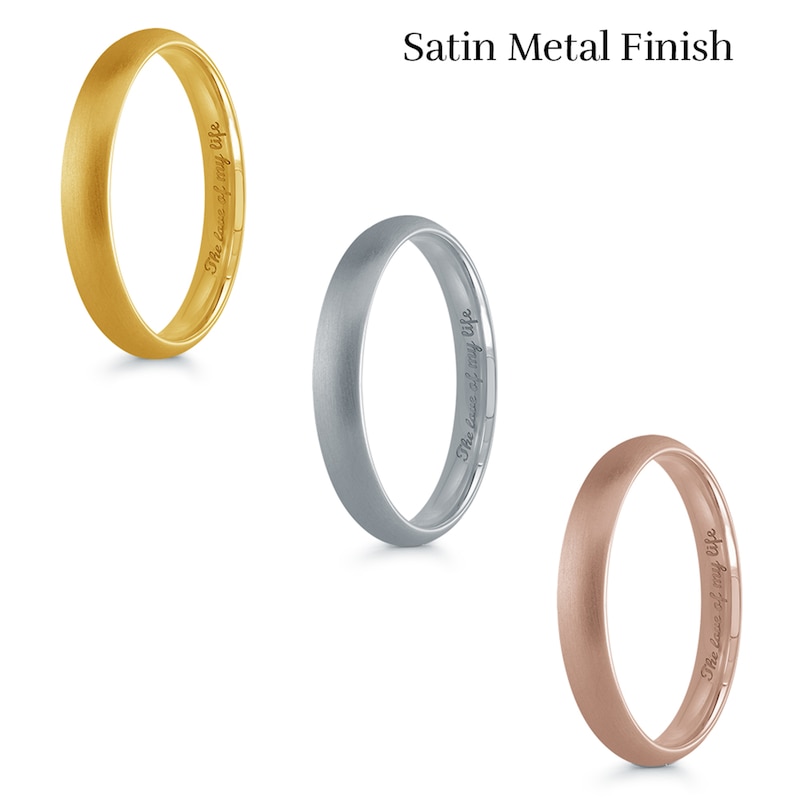 Main Image 4 of Men's Engravable 3.0mm Band in 10K White Gold (1 Line)