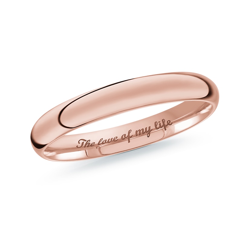 Men's Engravable 3.0mm Band in 10K Rose Gold (1 Line)|Peoples Jewellers