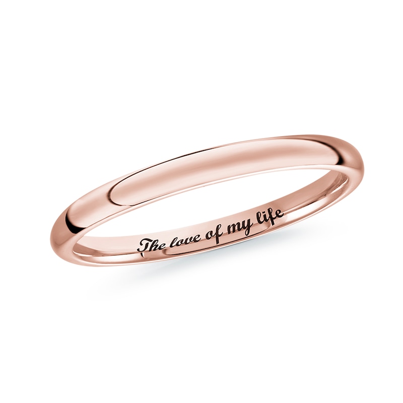 Men's Engravable 2.0mm Band in 10K Rose Gold (1 Line)|Peoples Jewellers