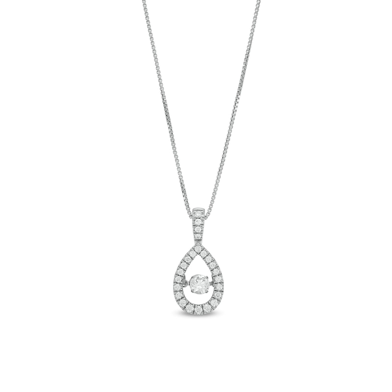 Main Image 1 of Unstoppable Love™ 0.50 CT. T.W. Diamond Vintage-Style Teardrop Pendant in 10K White Gold