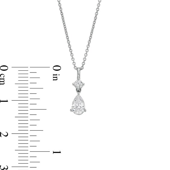 Trouvaille Collection 0.40 CT. T.W. DeBeers®-Graded Pear and Round-Cut Diamond Pendant in 14K White Gold (F/I1)