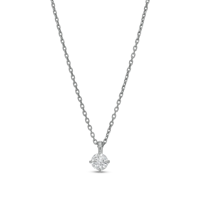 Main Image 1 of 0.30 CT. Diamond Solitaire Pendant in 14K White Gold (J/I2)