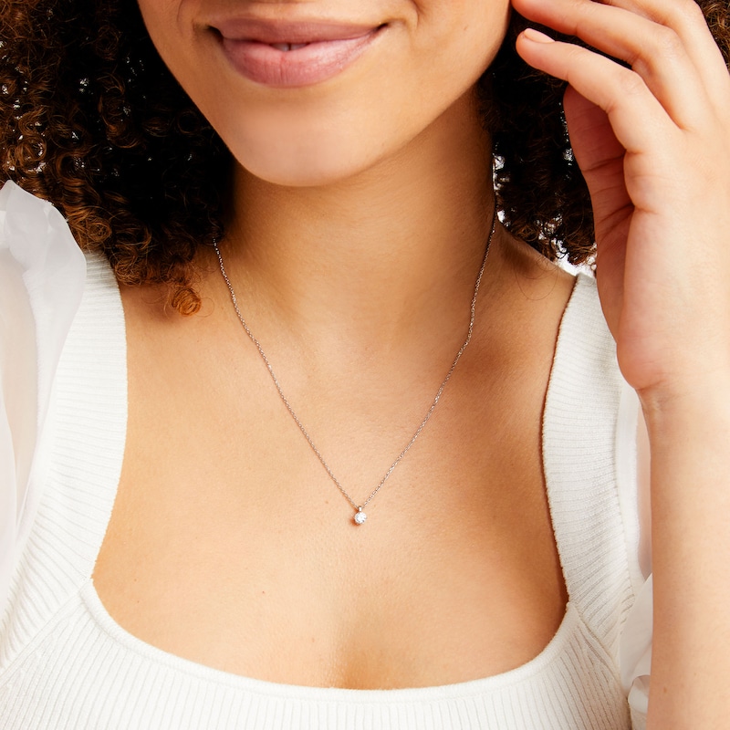 Main Image 2 of 0.30 CT. Diamond Solitaire Pendant in 14K White Gold (J/I2)
