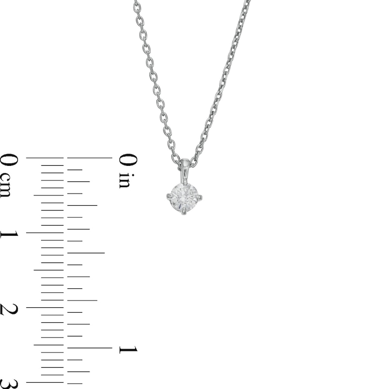 Main Image 4 of 0.20 CT. Diamond Solitaire Pendant in 14K White Gold (J/I2)