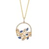 Thumbnail Image 0 of EFFY™ Collection Blue Sapphire and 0.29 CT. T.W. Diamond Leaves Pendant in 14K Gold