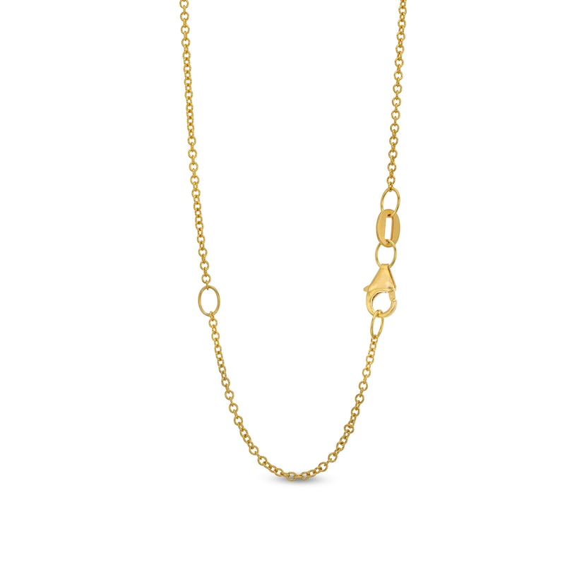 Main Image 3 of EFFY™ Collection Blue Sapphire and 0.29 CT. T.W. Diamond Leaves Pendant in 14K Gold