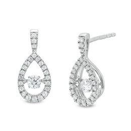 Unstoppable Love™ 0.50 CT. T.W. Diamond Vintage-Style Teardrop Earrings in 10K White Gold