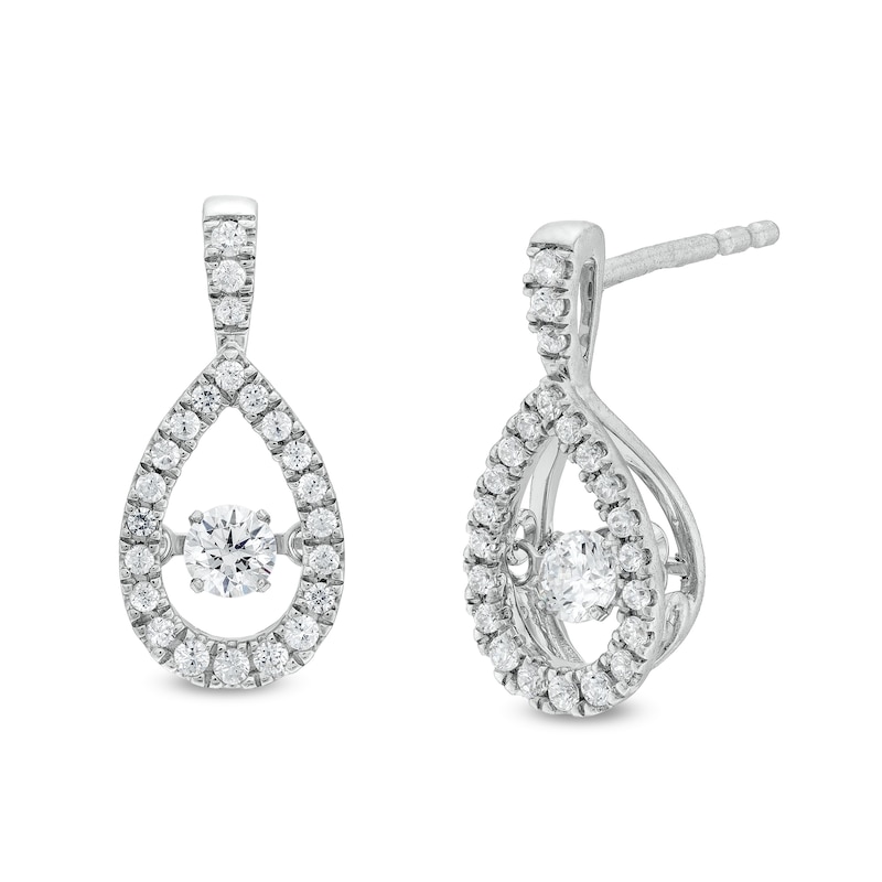 Unstoppable Love™ 0.50 CT. T.W. Diamond Vintage-Style Teardrop Earrings in 10K White Gold