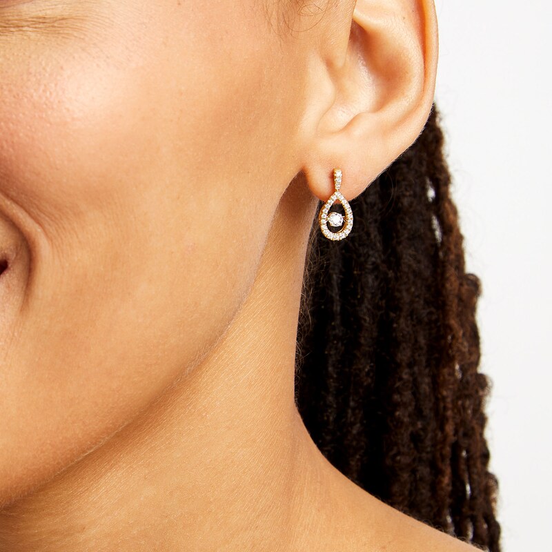 Main Image 2 of Unstoppable Love™ 0.50 CT. T.W. Diamond Vintage-Style Teardrop Earrings in 10K Gold