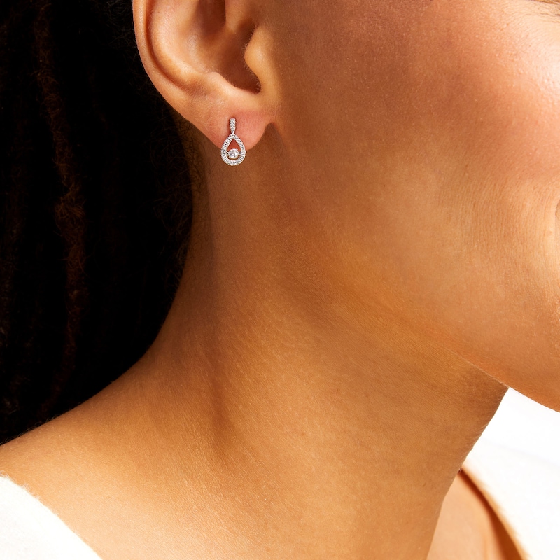 Main Image 2 of Unstoppable Love™ 0.25 CT. T.W. Diamond Teardrop Earrings in Sterling Silver