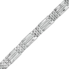 Thumbnail Image 0 of Men's 1.00 CT. T.W. Diamond Elongated Link Bracelet in 10K White Gold - 8.25"