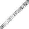 Thumbnail Image 1 of Men's 1.00 CT. T.W. Diamond Elongated Link Bracelet in 10K White Gold - 8.25"