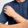 Thumbnail Image 2 of Men's 1.00 CT. T.W. Diamond Elongated Link Bracelet in 10K White Gold - 8.25"