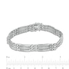Thumbnail Image 3 of Men's 1.00 CT. T.W. Diamond Elongated Link Bracelet in 10K White Gold - 8.25"