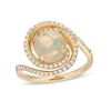 Thumbnail Image 1 of EFFY™ Collection Opal and 0.23 CT. T.W. Diamond Swirl Ring in 14K Gold