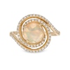 Thumbnail Image 3 of EFFY™ Collection Opal and 0.23 CT. T.W. Diamond Swirl Ring in 14K Gold