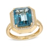 Thumbnail Image 1 of EFFY™ Collection London Blue Topaz and 0.14 CT. T.W. Diamond Ring in 14K Gold