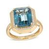 Thumbnail Image 0 of EFFY™ Collection London Blue Topaz and 0.14 CT. T.W. Diamond Ring in 14K Gold