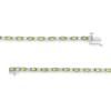 Thumbnail Image 3 of Oval Peridot and White Lab-Created Sapphire  Line Bracelet in Sterling Silver - 7.25"