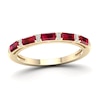 Thumbnail Image 1 of Certified Baguette-Cut Ruby and Diamond Accent Ring in 10K Gold