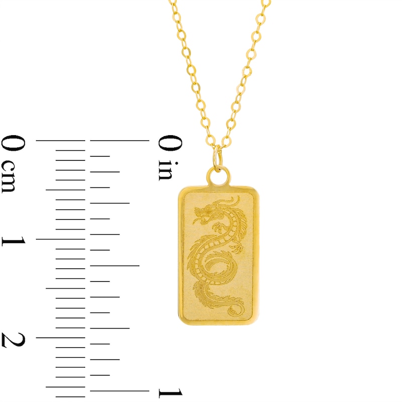Main Image 3 of Italian Gold Dragon Medallion Pendant in Solid 14K Gold