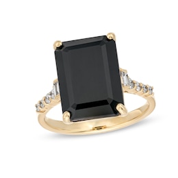 EFFY™ Collection Black Onyx and 0.18 CT. T.W. Diamond Ring in 14K Gold