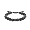 Thumbnail Image 1 of Men's Onyx Bead Adjustable Bracelet with Black Ion-Plated Stainless Steel