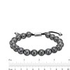 Thumbnail Image 3 of Men's Hematite Bead Adjustable Bracelet with Stainless Steel