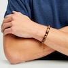 Thumbnail Image 2 of Men's Tiger's Eye Bead Adjustable Bracelet with Yellow Ion-Plated Stainless Steel