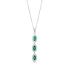 Thumbnail Image 1 of Marquise Lab-Created Emerald and White Lab-Created Sapphire Drop Pendant in Sterling Silver