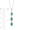 Thumbnail Image 4 of Marquise Lab-Created Emerald and White Lab-Created Sapphire Drop Pendant in Sterling Silver